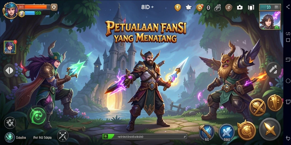 Tangkapan layar menampilkan aksi seru dalam petualangan RPG.