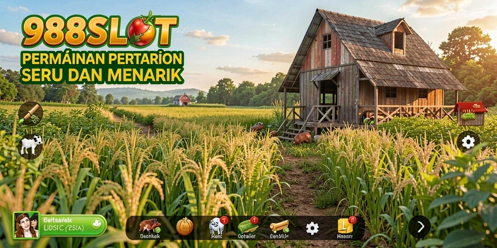 Tangkapan layar 988SLOT menampilkan aktivitas bertani yang seru dan interaktif.