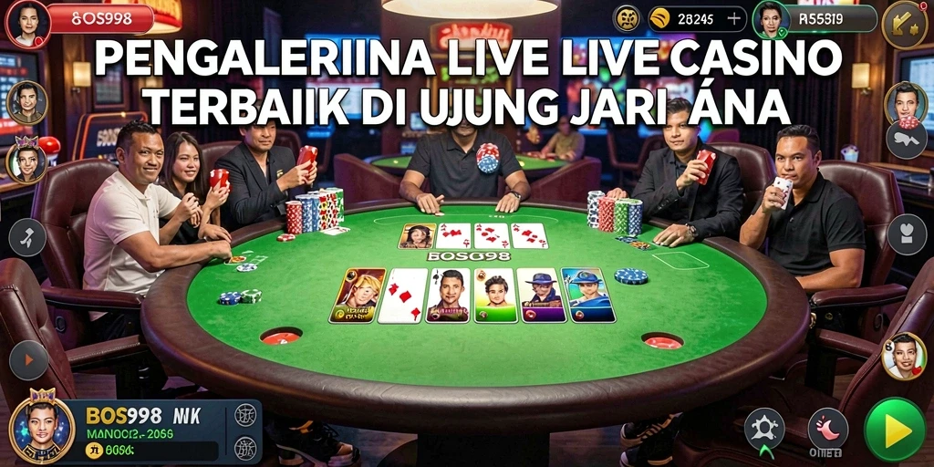 Tampilan gameplay Live Casino yang menarik dengan dealer langsung.