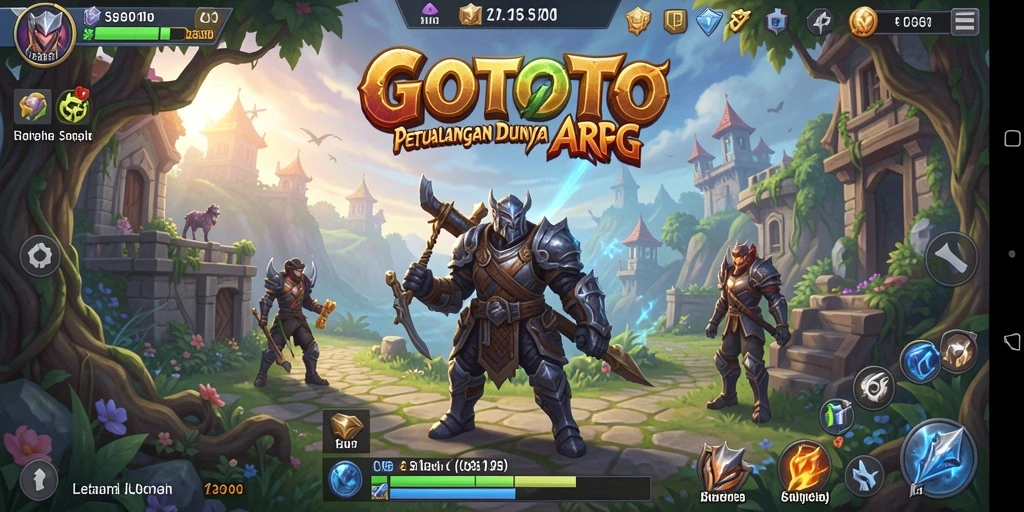 Screenshot menunjukkan pertarungan seru dalam dunia GOTOTO.