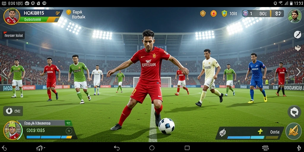 Tampilan gameplay HOKI8815 yang mendebarkan dengan aksi sepak bola.