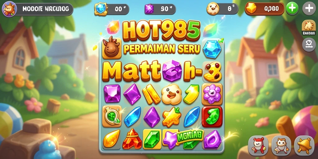 Tampilan gameplay HOT985 yang penuh warna dan menarik.