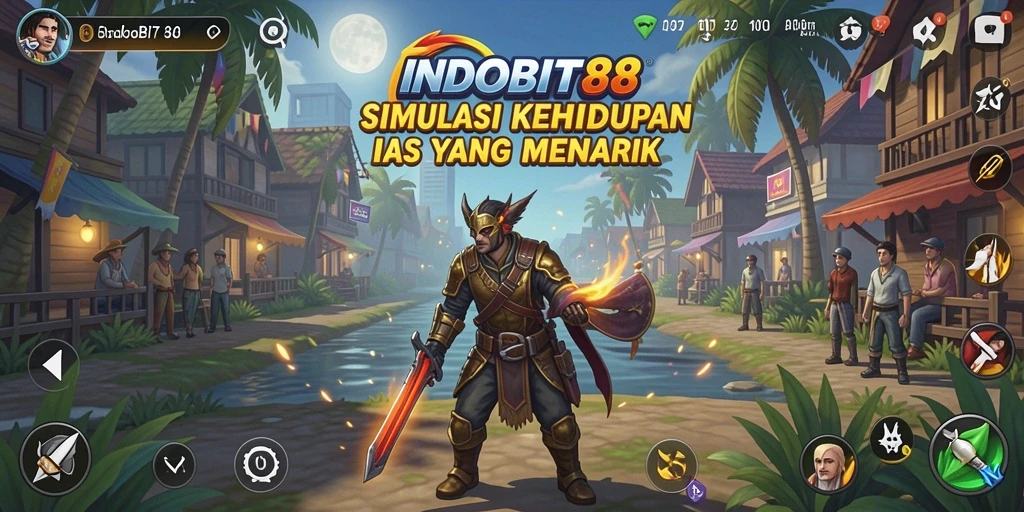 Screenshot gameplay INDOBIT88 menampilkan aktivitas simulasi kehidupan yang seru.