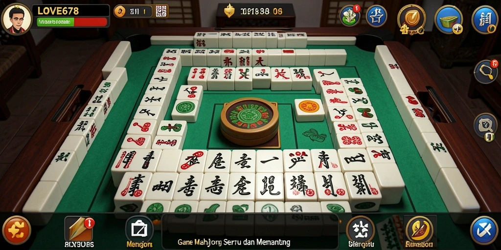 Screenshot gameplay LOVE678 menampilkan keseruan bermain Mahjong.