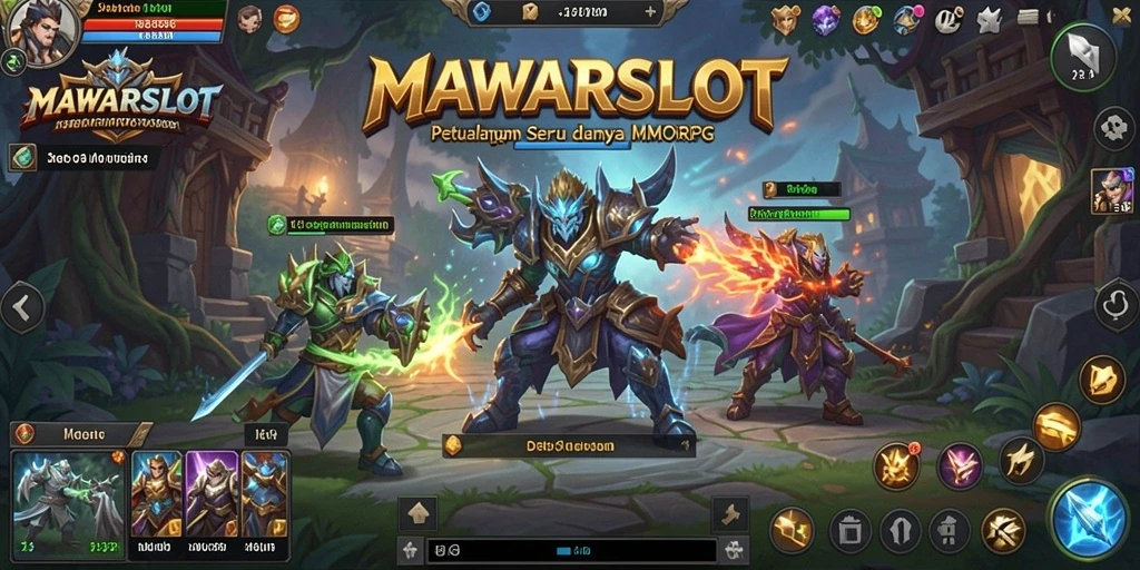 Screenshot gameplay <strong>MAWARSLOT</strong> menampilkan pertarungan seru dalam dunia MMORPG.