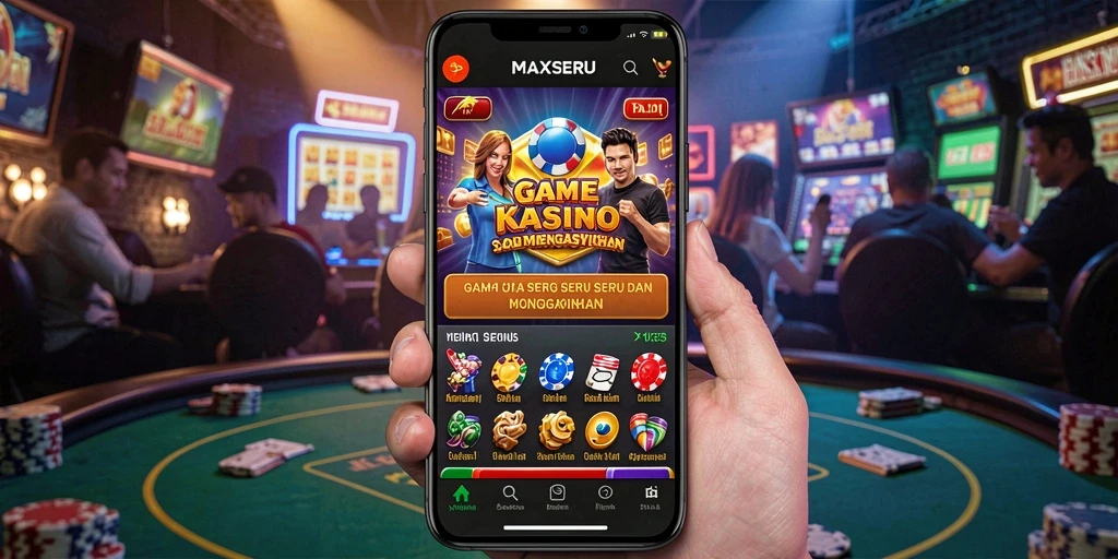 Tangkapan layar MAXSERU menampilkan gameplay Kasino yang menarik dan dinamis.