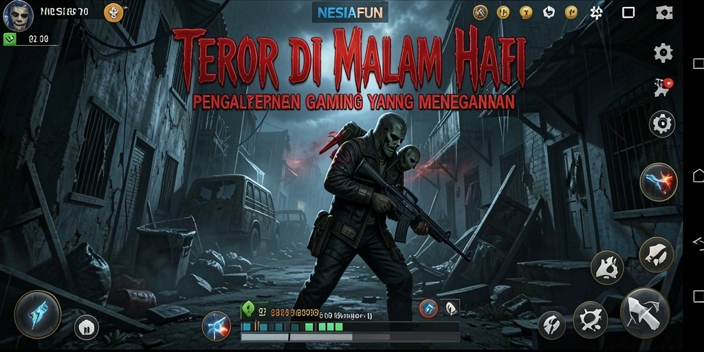 Gameplay NESIAFUN memunculkan suasana mencekam dengan monster menakutkan.