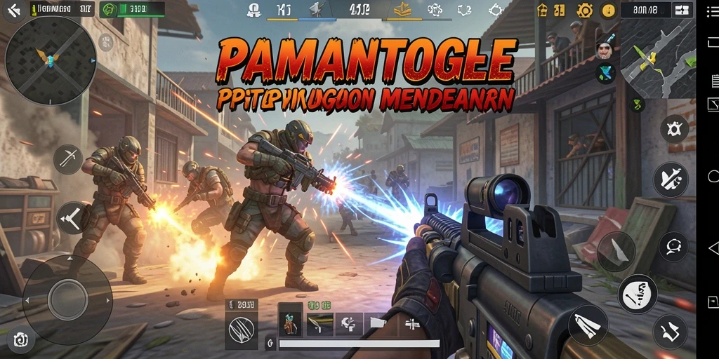 Screenshot gameplay intens dalam PAMANTOGEL dengan aksi tembak-menembak yang mendebarkan.