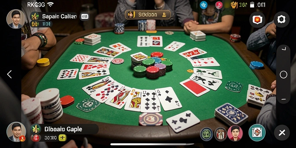 Tampilan menarik dari gameplay Gaple di RKGG.
