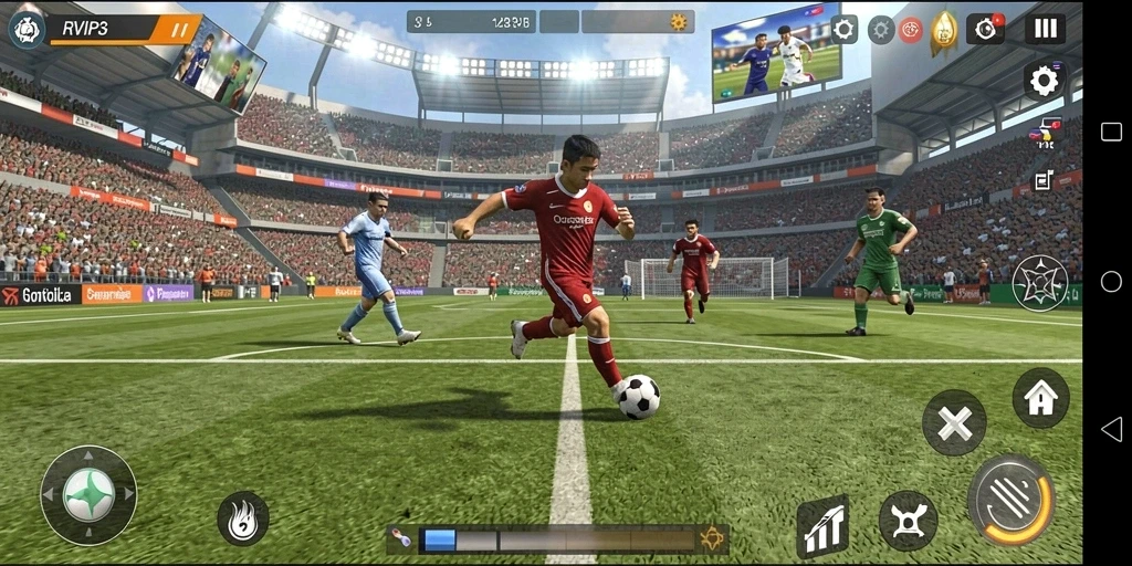 Tampilan gameplay RVIP3 yang mendebarkan dan penuh aksi olahraga.